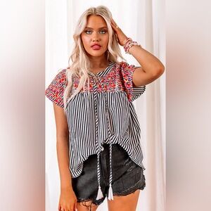 FOREVER AND EVER EMBROIDERED TOP Women’s Size Large